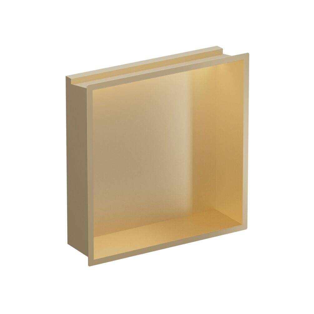 Cutout image of Crosswater Brushed Brass 305mm Shallow LED Shower Niche